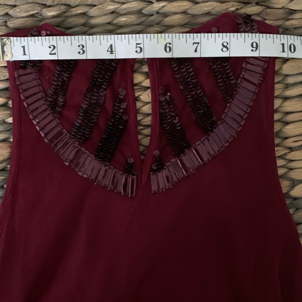 PJK Patterson J. Kincaid Burgundy Beaded Tank - Picture 9 of 11